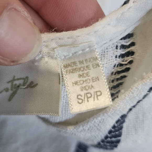 RD STYLE Textured Cotton Striped Sheath Mini Dress In White/navy/red. Size Small - Picture 3 of 15